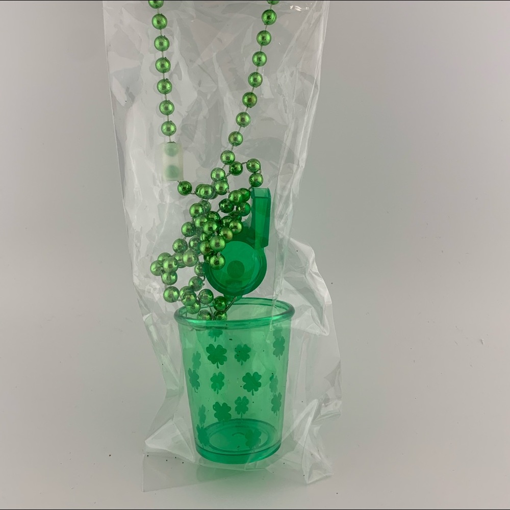 St Patrick’s Day plastic necklace.